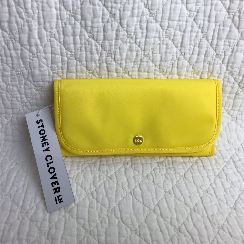 Stoney Clover Lane Nylon Tri Fold Wallet Lemon NWT SCL-NTFW-012